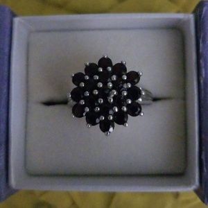 GARNET RING NWB 16.20 CTS STERLING SILVER SIZE 8.5